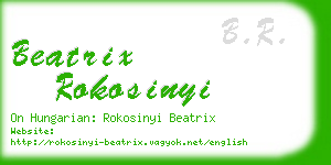 beatrix rokosinyi business card